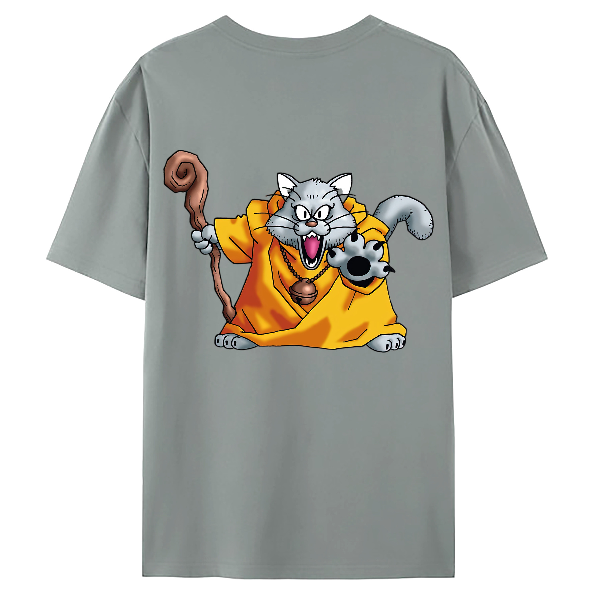 （画像用） ドラゴンクエスト Doragon Kuesuto Dragon Quest 綿100％ メンズ半袖Tシャツ（バックプリント） 通気性